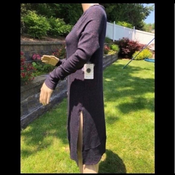 FREE PEOPLE NAVY SPARKLY CARDIGAN DUSTER S - Picture 2 of 5